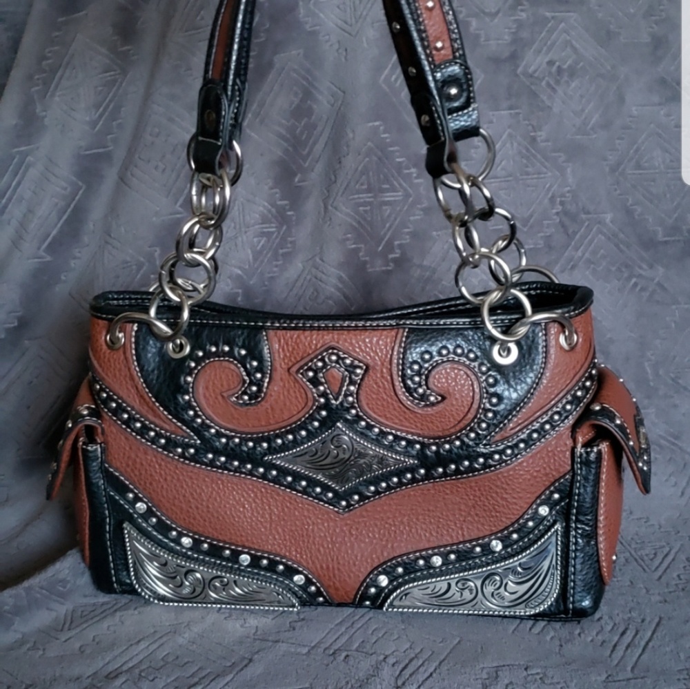 Leather studded Montana West cowgirl western purse